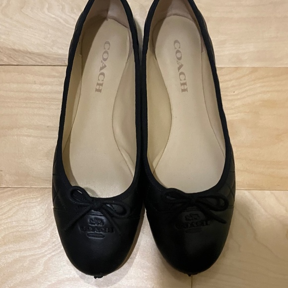 Coach Allyson Quilted Ballet Flat - Black Size 8 - Picture 1 of 9